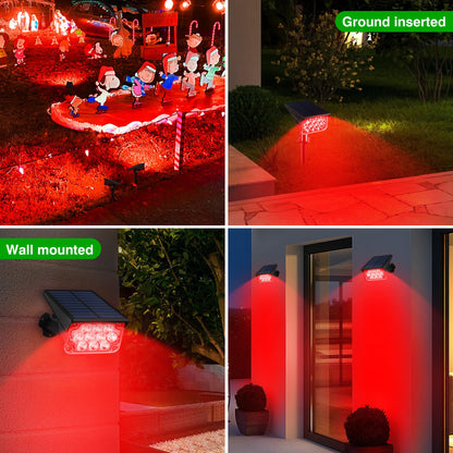 Rynx | Crepow 20 Led Solar Spot Lights, Waterproof Ip65, Adjustable, Red, 4-Pack For Outdoor Use