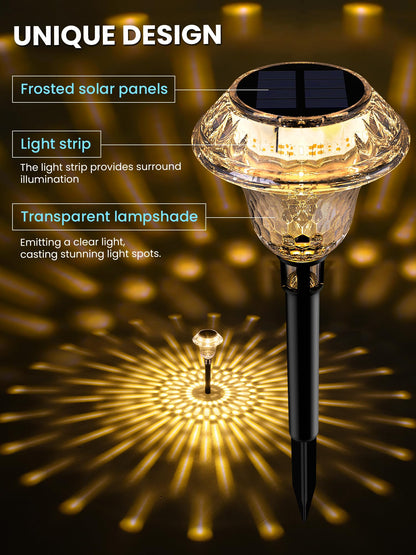 Rynx | Solpex Solar Street Light, 8 Pack Waterproof Outdoor Garden Decor, Warm White Landscape Lighting