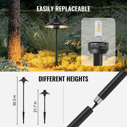 Rynx | Vevor 8 Pack Low Voltage LED Landscape Path Lights, 3W 210Lm, Waterproof, 3000K Warm White