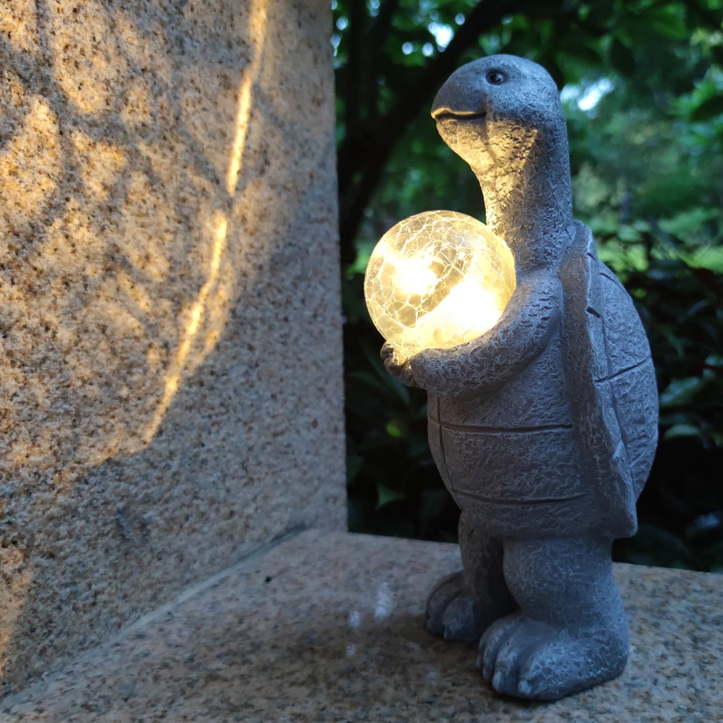 Rynx | Vivicomfy Solar Sculpture Garden Decor - Turtle Lover Gifts, With Blinking Sun LED Light Turtle Decoration For Garden