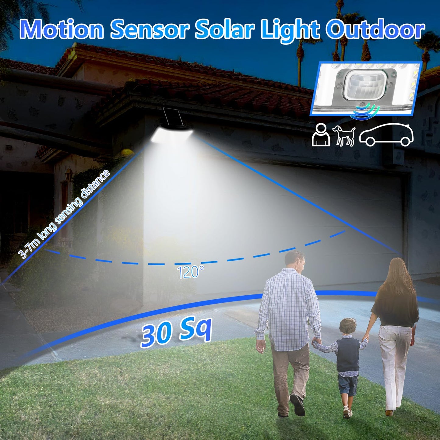 Rynx | Tobusa 292 LED Solar Outdoor Light With Motion Sensor & Remote Control, 4000Lm, 3 Modes, IP65,