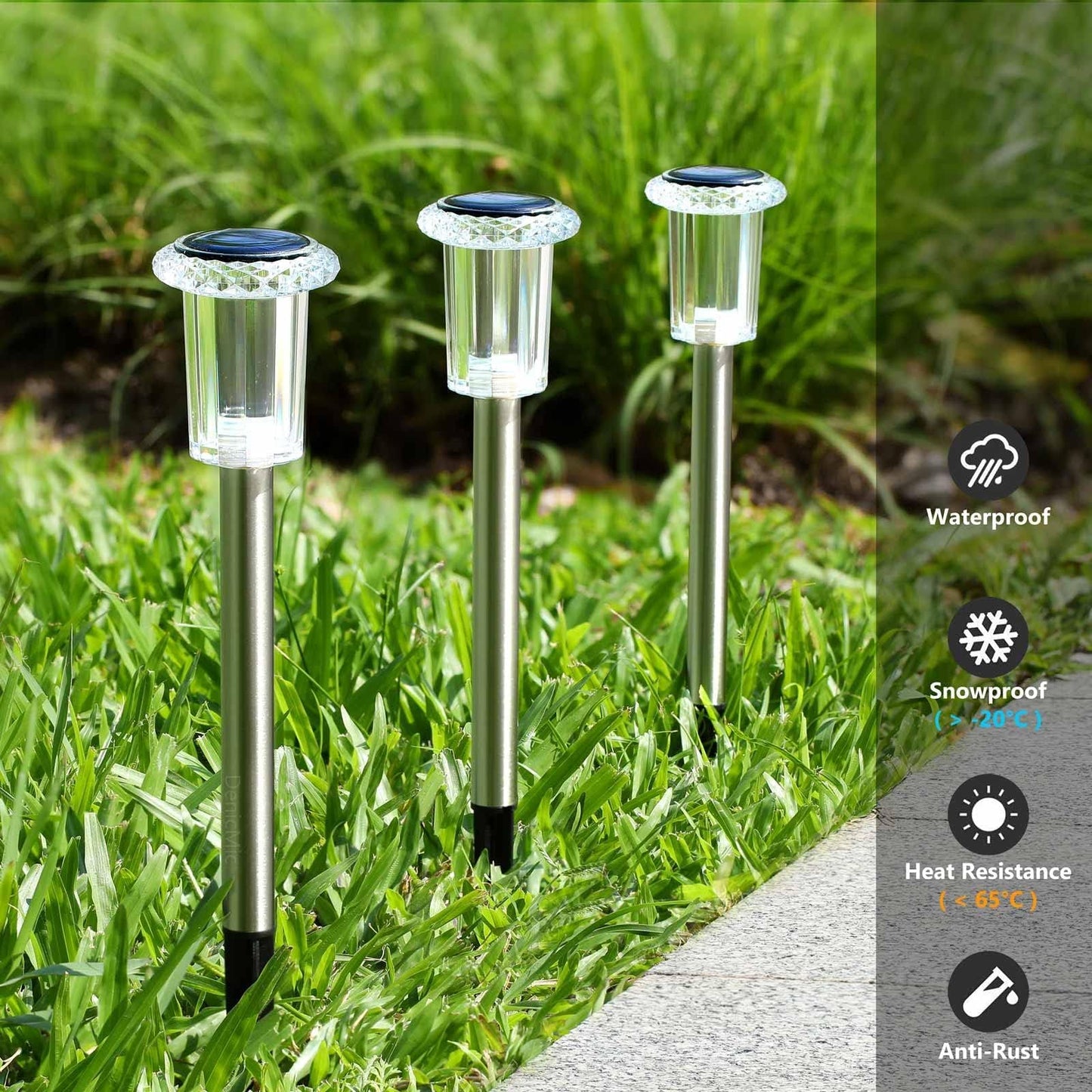Rynx | Denicmic 6000K Sunbeam Light, Waterproof Acrylic, Stainless Steel, Cool White 10-Pack