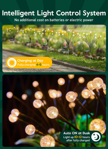 Rynx | Brightown Solar Garden Light - 4 Pack 12 LED Waterproof Beacon Lights, Warm White, Decorative