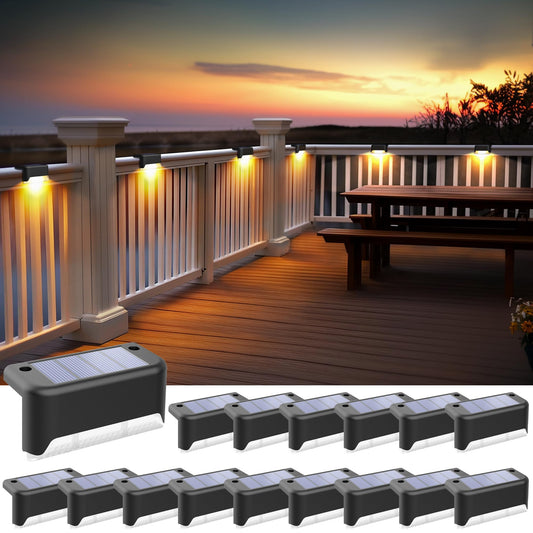 Rynx | Solpex Solar Garden Lighting Outdoor, Solar Step Lighting Waterproof Led Terrace Lighting For Stairs, Balcony, Railing, Front Porch, Garden,