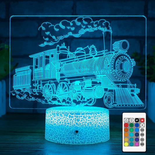 Rynx | Ni Grid Egou Kids Train Decor Night Light, Night Train Lamp with Touch and Remote Control 7 Colors Changing Timer Dimmable Cool Room