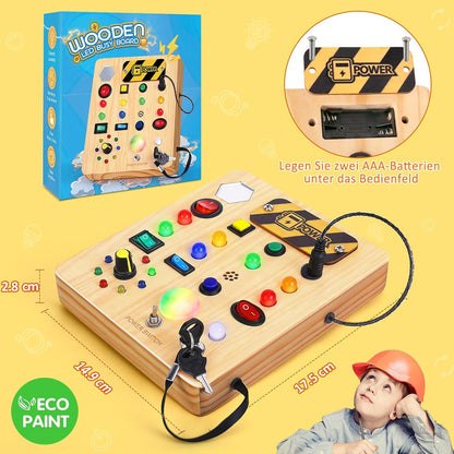 Rynx | Montessori Toddler Busy Board - Music & Light Fun!