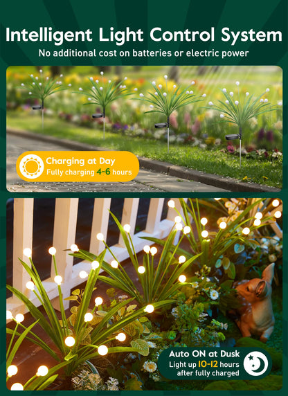 Rynx | Brightown 4 Pack 48 Led Solar Torch Lights, Waterproof Outdoor Garden Decoration, Warm White