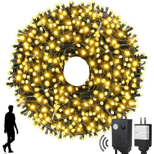 Rynx | Mzd8391 Motion Sensor Music Christmas Lights Outdoor Indoor, 33m 300Led Christmas Tree Lights, Warm White Christmas Lights For Tree Party Decorations