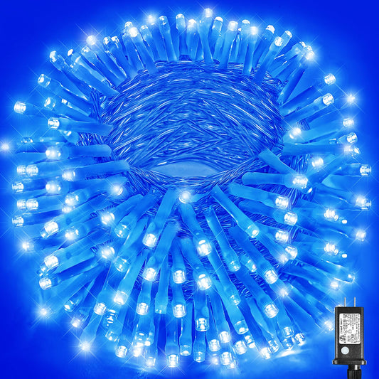 Rynx | Vivideal 300 Led Christmas Lights Outdoor - 99Ft Extra Long Christmas Lights 8 Modes Plug-in Waterproof Fairy Lights with Timer Memory for Indoor Outdoor Bedroom Home Party Decoration, Blue