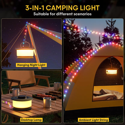Rynx | Hokone Waterproof Camping Fairy Lights - 22 Modes, Rechargeable Led Usb Lights For Outdoor Use