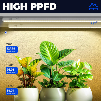Rynx | Barrina T5 128W Full Spectrum Led Grow Lights For Indoor Plants, Yellow, 8-Pack, 3Ft