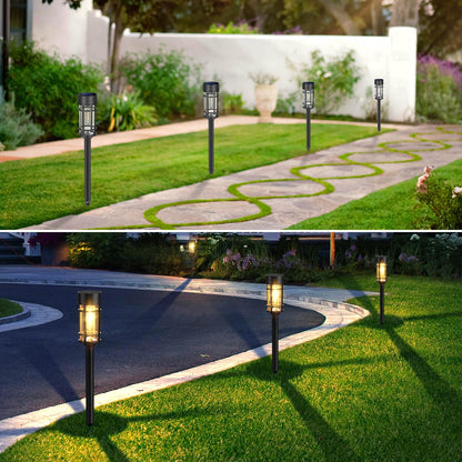 Rynx | Mancra 8 Pack Sun Path Light, Led Glass & Stainless Steel Outdoor Garden Light