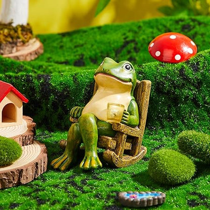Rynx | FroGlow LED Garden Frog Lamp | Solar Powered | Weatherproof | Decorative Garden Lighting