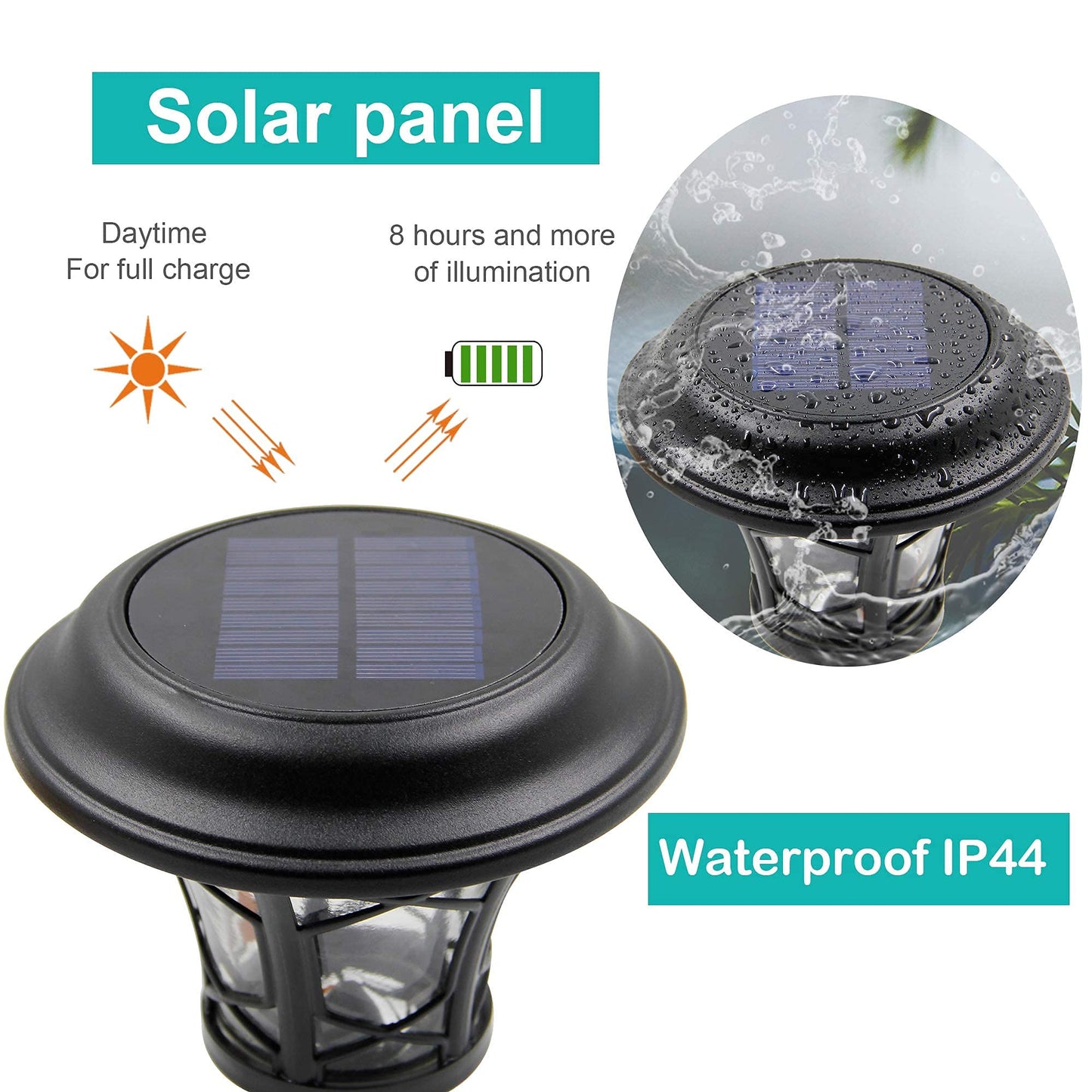 Rynx | Maggift 6 Pack Solar Powered Path Light, Strong Smd Led, Waterproof Stainless Steel, Warm White