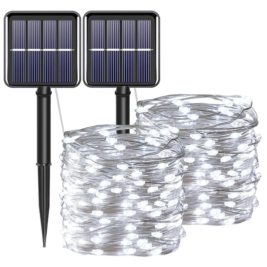 Rynx | Yaozhou Solar Lamps For Outdoors, Adventure Lights Outdoor Waterproof, Cold White 2Pack Total 200Led 66Ft 8 Modes Mini Mini Small Solar-Powered Lights For Christmas, Garden, Patio, Fence, Balcony
