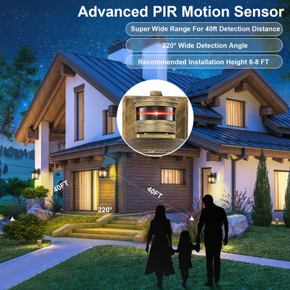 Rynx | Xangqan Bronze Outdoor Motion Sensor Light - Dusk To Dawn Wall Lamp For Porch And Garage
