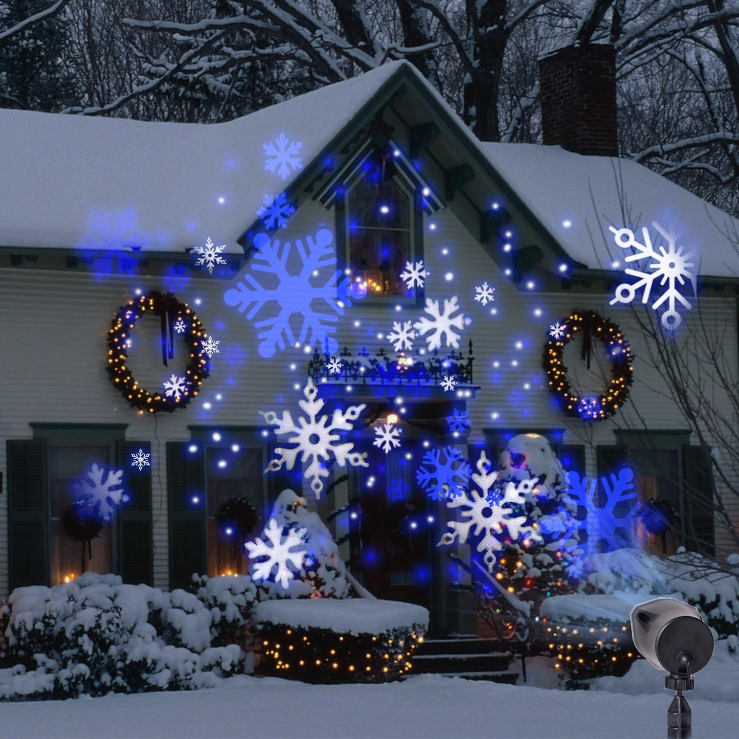 Rynx | Vanthylit Christmas Projection Light - Blue Snowflake, Waterproof Led For Indoor & Outdoor Decoration