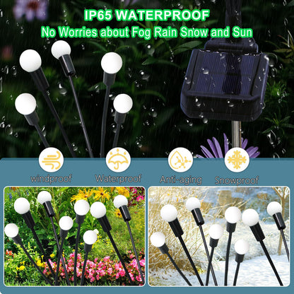 Rynx | Swede Solar Garden Light 6 Pack, 60 LED Waterproof Green Glittering Lights For Outdoor Decoration