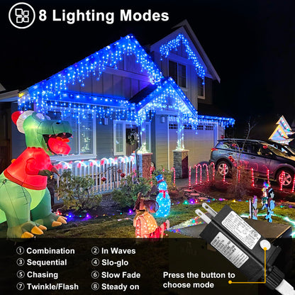 Rynx | Nielfoi 33Ft 400 Led Blue Iconic Fairy Lights - Waterproof Timer For Holiday Indoor/Outdoor Decor