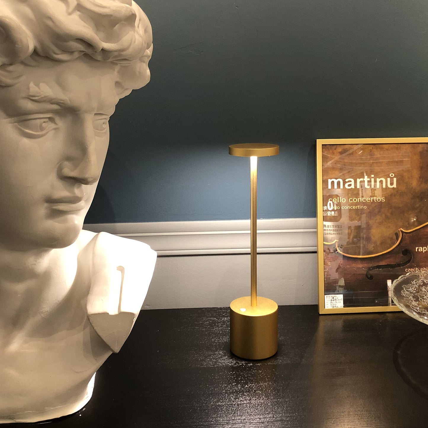 Rynx | Yiben Wireless LED Table Lamp, 6000Mah USB Rechargeable, 3 Brightness Levels, Gold
