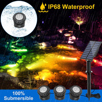 Rynx | T-Sun Sunlit Fountain Light - Rgb Color Changing Submersible Led For Pond, Aquarium & Garden