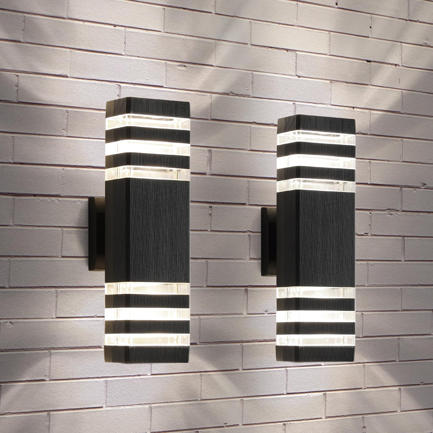 Rynx | Zsmaiku 2 Pack Led Up And Down Outdoor Light, 14W Ip65 Warm White Wall Lamp For Patio & Garage