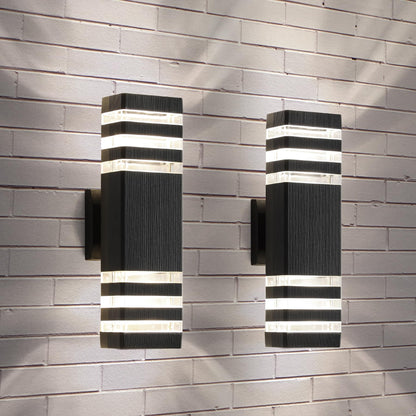 Rynx | Zsmaiku 2 Pack Led Up And Down Outdoor Light, 14W Ip65 Warm White Wall Lamp For Patio & Garage