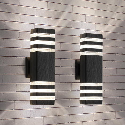 Rynx | Zsmaiku 2 Pack Led Up And Down Outdoor Light, 14W Ip65 Warm White Wall Lamp For Patio & Garage
