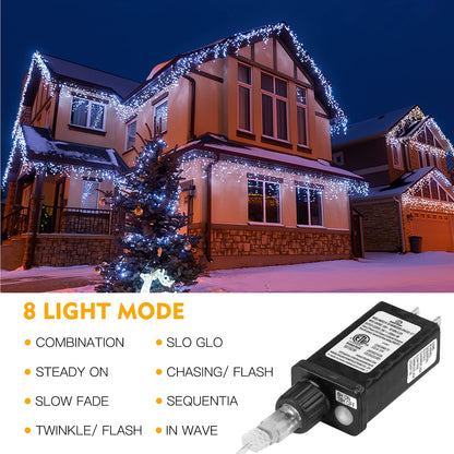Rynx | Agirl 400 Led Icicle Light, 32.8Ft Waterproof Fairy Lights for Outdoor & Indoor Decoration