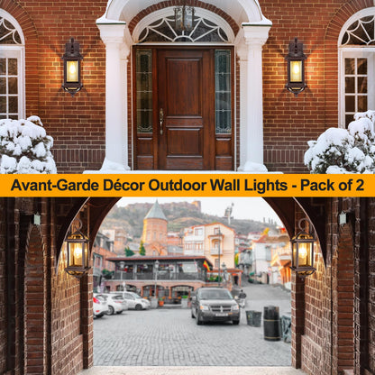 Rynx | Roravilila 18” Bronze Outdoor Wall Lamps, Waterproof Aluminum Wall Lamps, 2-Pack