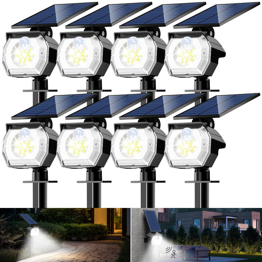 Rynx | Btfarm 8 Pack Solar Motion Lights Outdoor Waterproof Ip65-52 Led Motion Sensor Solar Spotlights Outdoor, 3 Modes Solar Powered