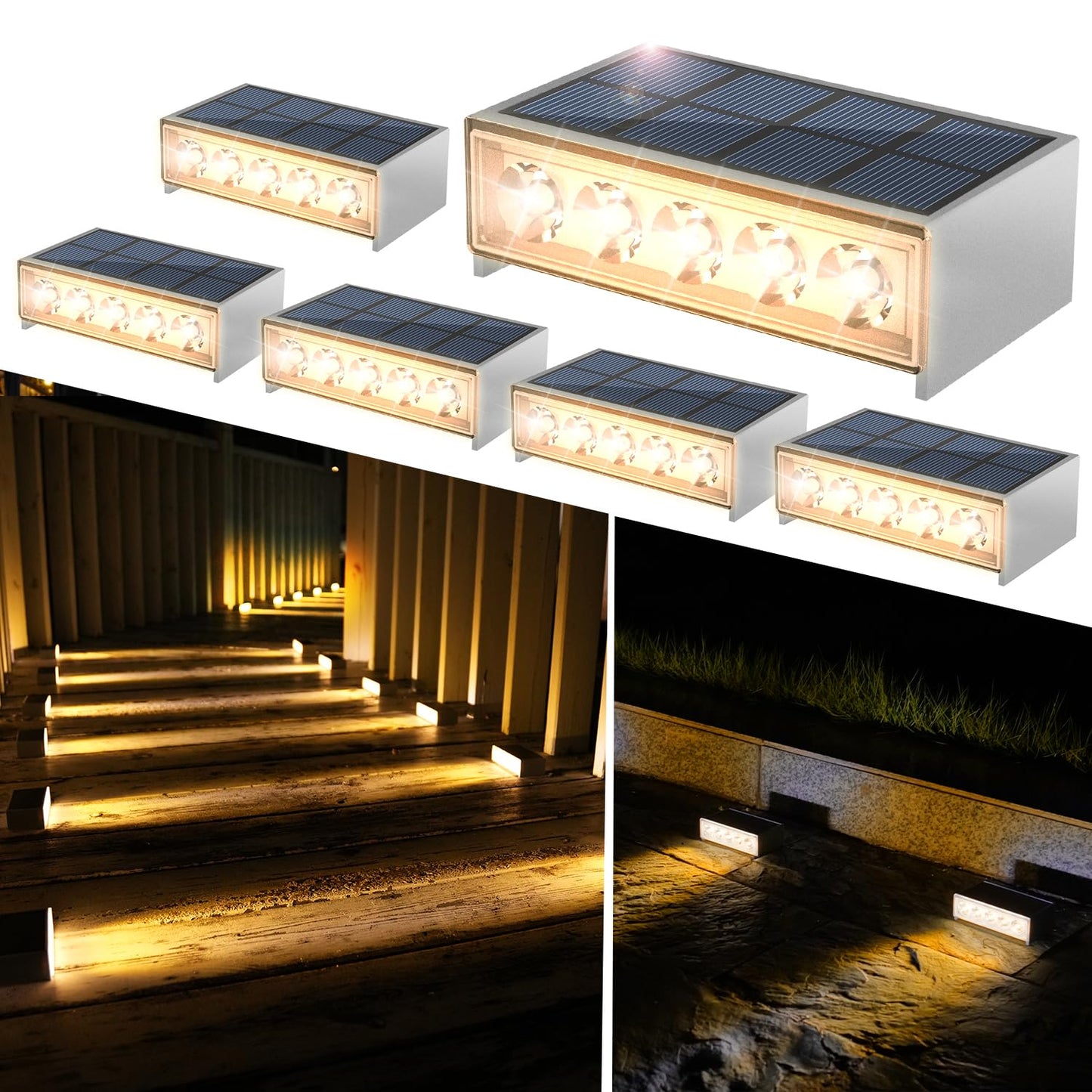 Rynx | T-Sun Step Light Outdoor Solar Step Light For Outdoor Solar Stair Lights Waterproof Led Solar Lights For Steps Terrace Pathway Pat
