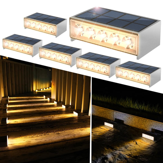 Rynx | T-Sun Step Light Outdoor Solar Step Light For Outdoor Solar Stair Lights Waterproof Led Solar Lights For Steps Terrace Pathway Pat