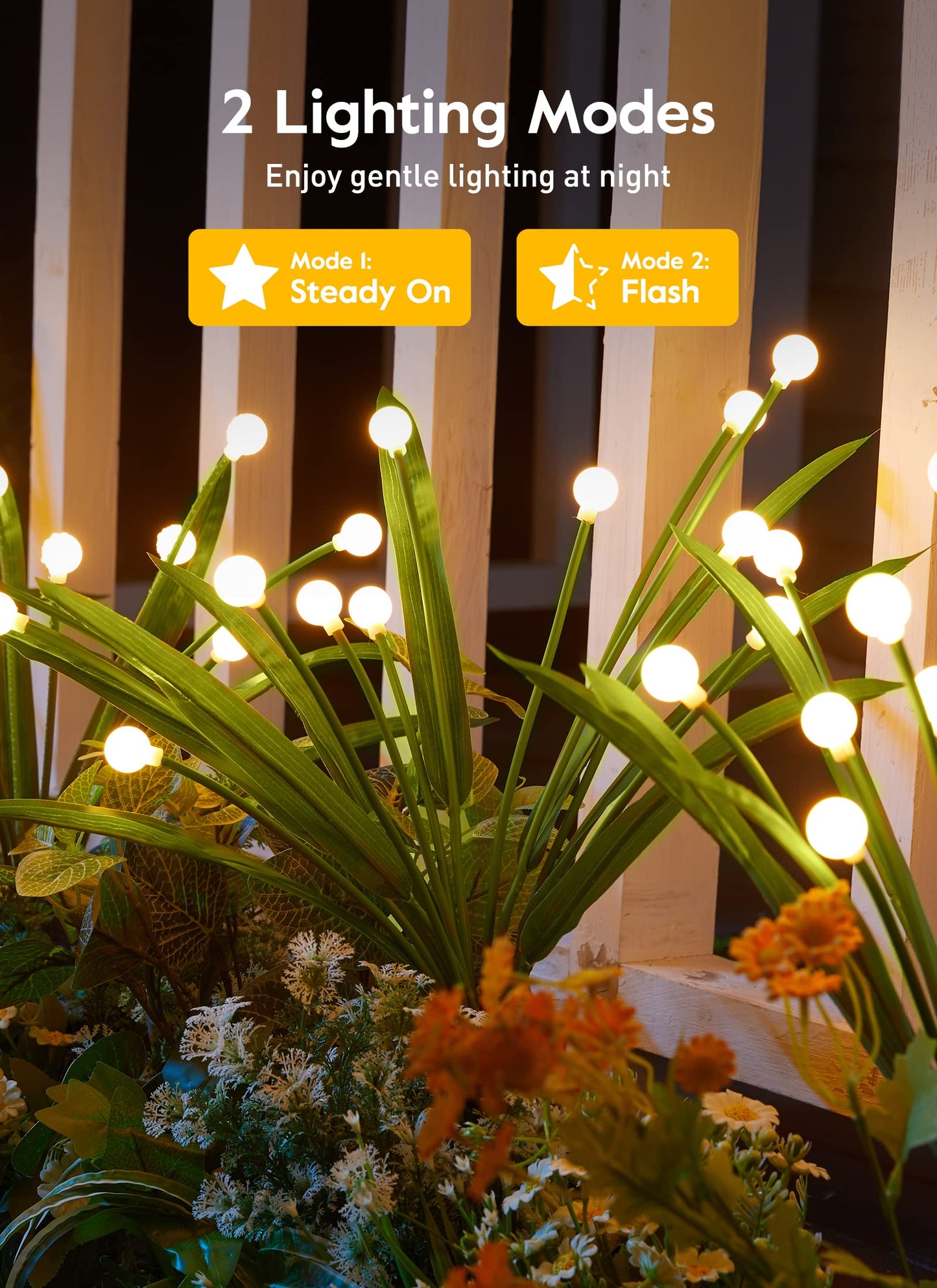 Rynx | Brightown 4 Pack 48 Led Solar Torch Lights, Waterproof Outdoor Garden Decoration, Warm White