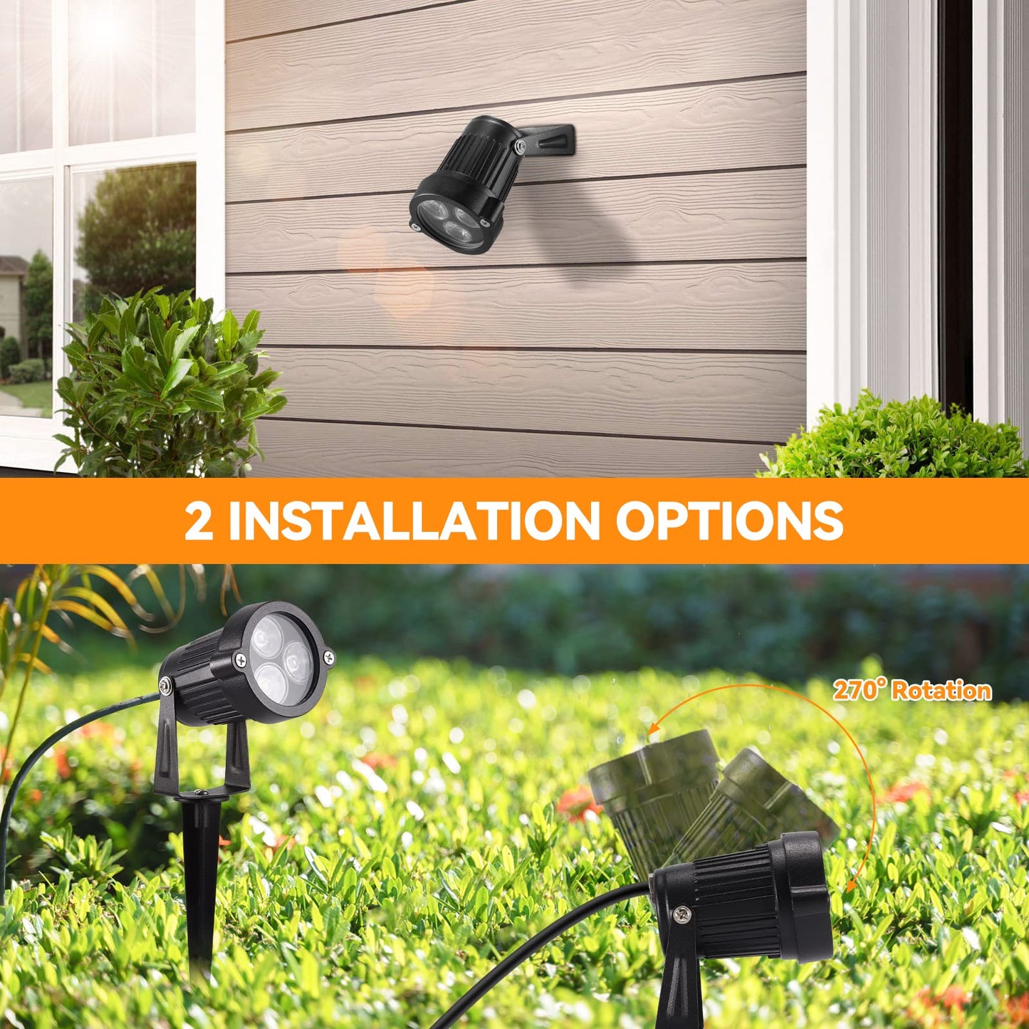 Rynx | Lemonbest® 2 Pack Outdoor Led Landscape Lights - Green Waterproof Garden Spotlights