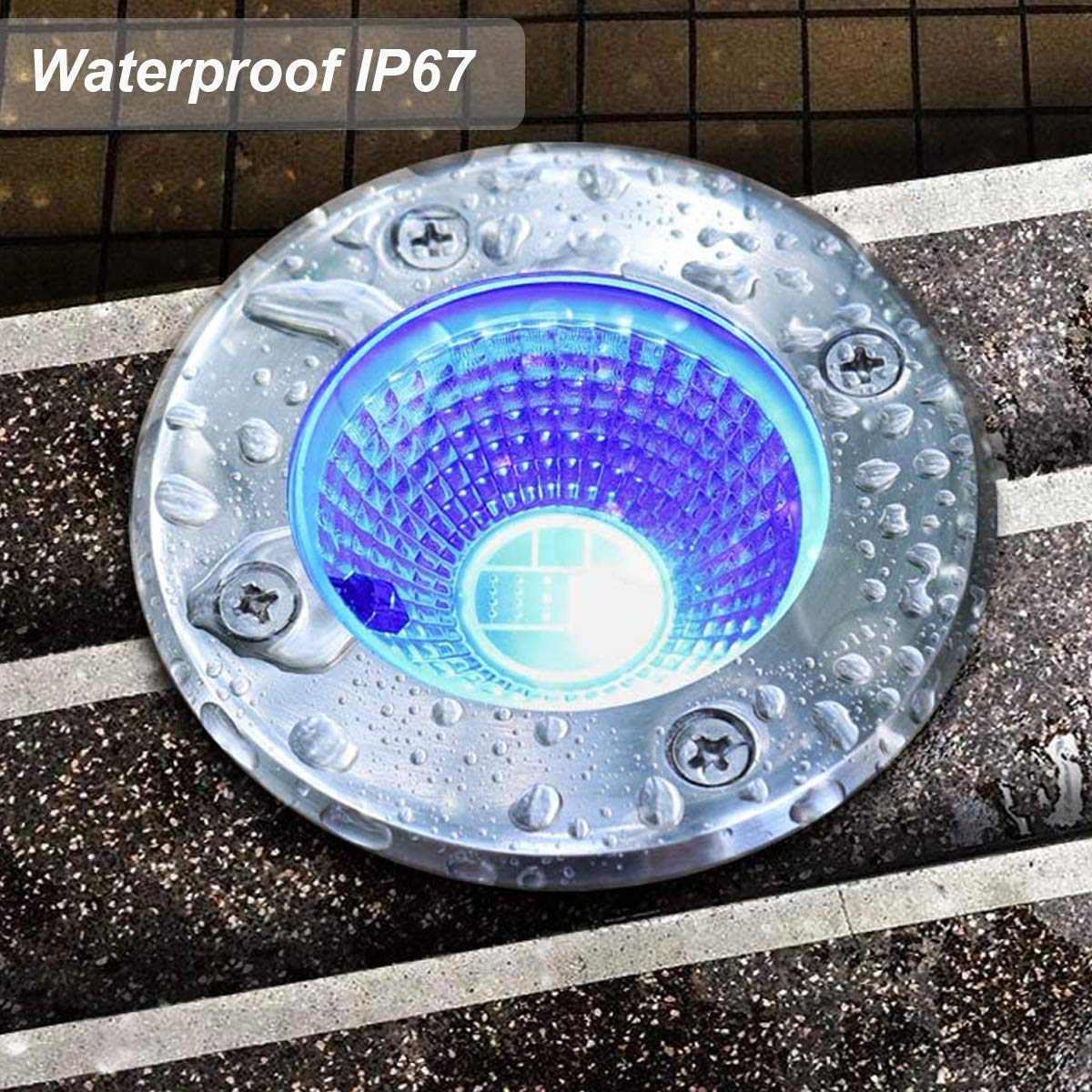 Rynx | Aledeco 4 Pack Rgb Led Recessed Landscape Lights, Waterproof Ip67 For Garden And Patio