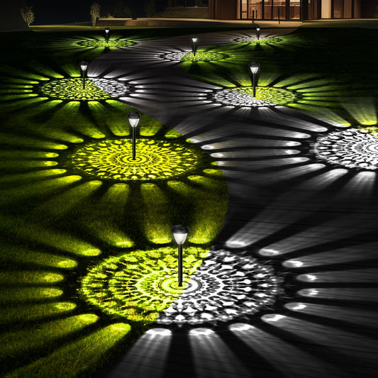 Rynx | Sunow Super Bright Solar Lights For Outside, Up To 12H Solar Lights Outdoor Waterproof, 8 Pack Outdoor Lights Decorative, Garden