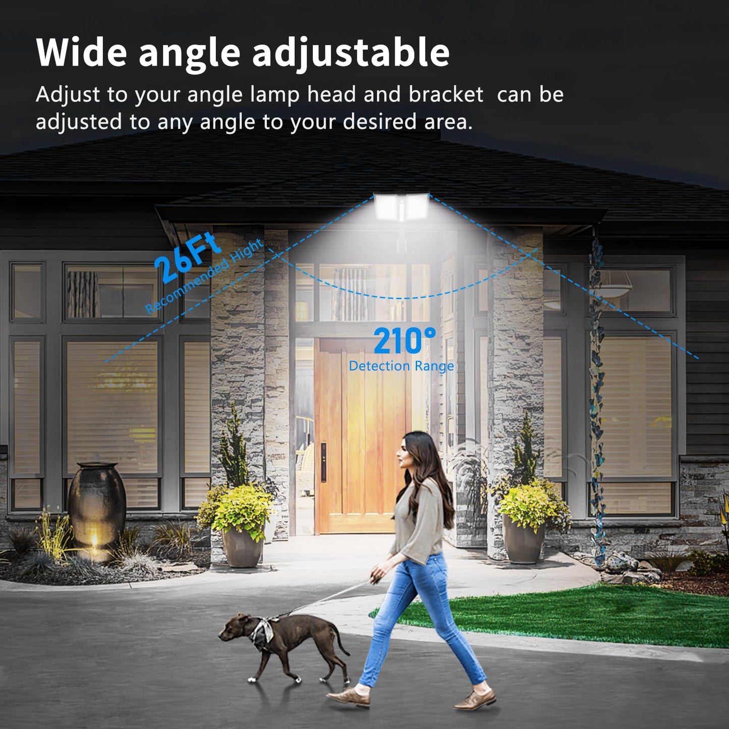 Rynx | Papasbox Sollys Outdoor - Motion Sensor Led Floodlight, Waterproof, Remote Control, 3 Modes