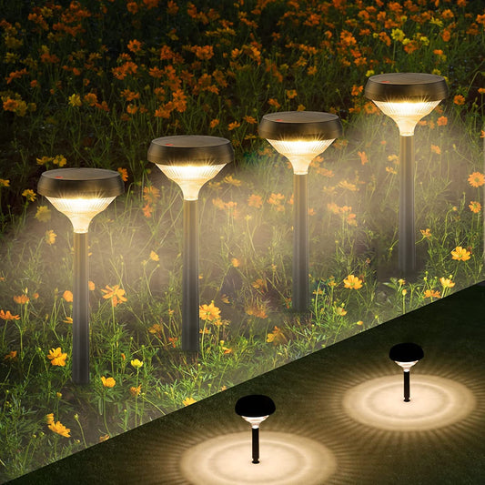Rynx | Linkind Solar Path Lights Outdoor 8 Pack, Solar Lights Outdoor, Warm White Solar Path Lights Waterproof, Solar Landscape Lights For Patio Walkway Garden Driveway Backyard Decor