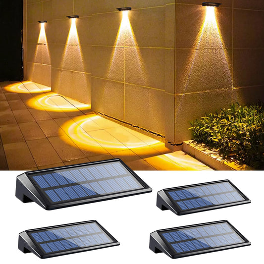 Rynx | Luhlee Solar Garden Lighting, 4 Pack Waterproof Warm White Outdoor Wall Deck Lighting