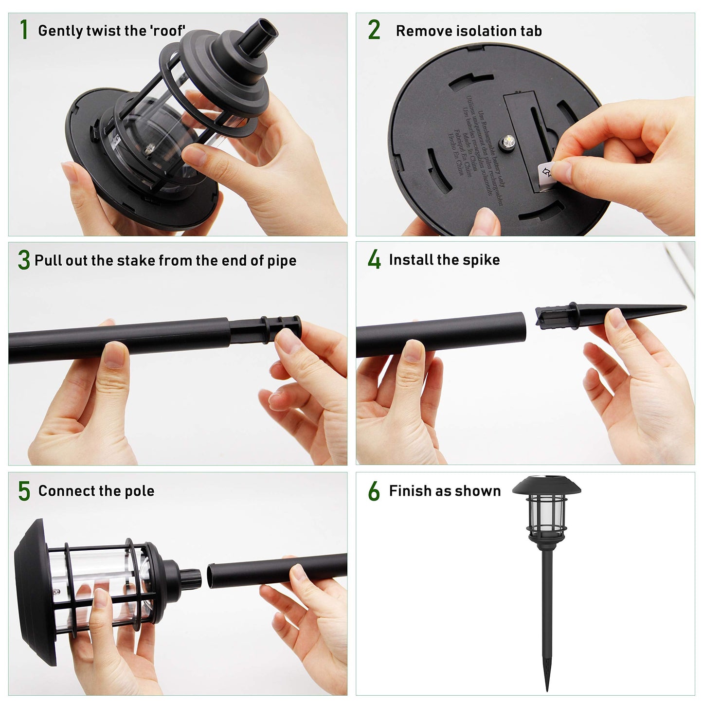 Rynx | Maggift 6 Pack Solar Powered Path Lights, Waterproof Outdoor Landscape Lighting, Warm White