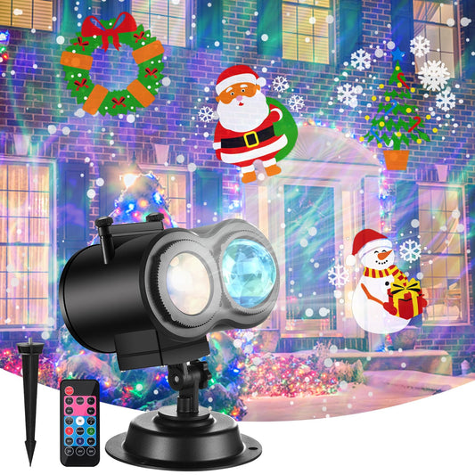 Rynx | Halloween Christmas Projector Light Outdoor 14 Hd Slides (3D Ocean Wave + Patterns) Led Landscape Light Waterproof Holiday Projector Light Christmas Halloween Decorations Projector For Garden Garden