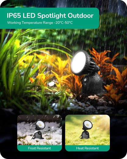 Rynx | Edishine Dusk To Dawn Led Spot Lights, 12W 4000K, Adjustable, Ip65 Waterproof, Warm White