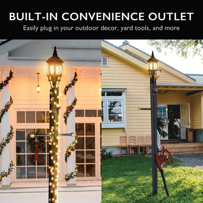 Rynx | Design House 579714 80-inch black outdoor lamp post with socket for driveways and verandas