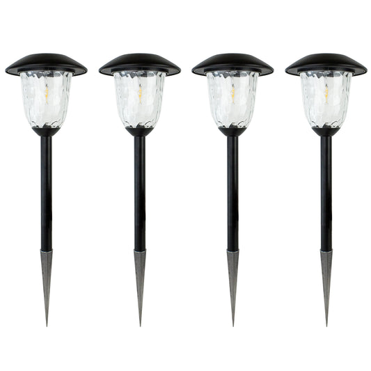 Rynx | Best Sunlight Solar Lamps 3000K LED Filament, 10X Brightness, Weather Resistant, 4-Pack, Black