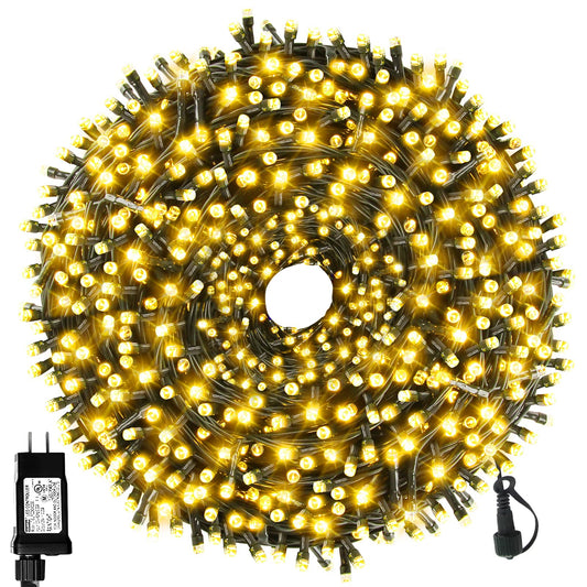 Rynx | Mzd8391 170Ft 500 LED Christmas Lights Outdoor Indoor, Waterproof Christmas Tree Lights For Christmas Decorations With Timer, 8 Modes Memory Function (Warm White)