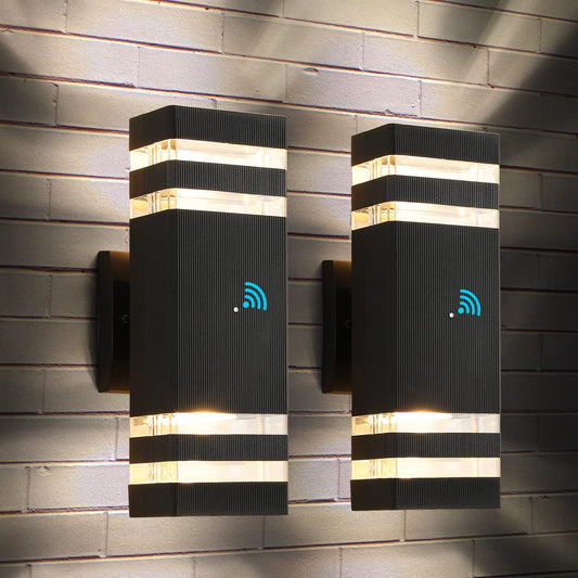 Rynx | Tewei Dusk To Dawn Black Outdoor Wall Lights, Waterproof LED Wall Lamp, 3000K, 2-Pack