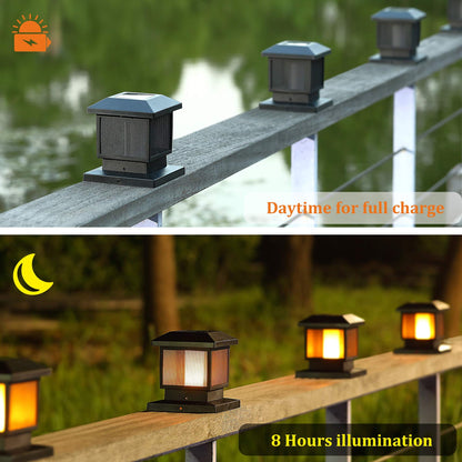 Rynx | Maggift Solar Flame Post Lights, 6 Pack Outdoor Led Cap Lights For 4X4, 5X5, 6