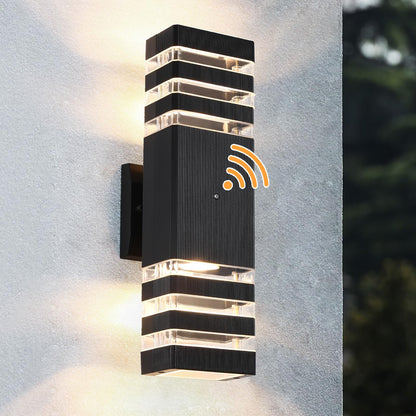 Rynx | Zhmdjdsh Dusk To Dawn Outdoor Wall Lamps - 3000K Warm White Aluminium Up/Down Veranda Lights
