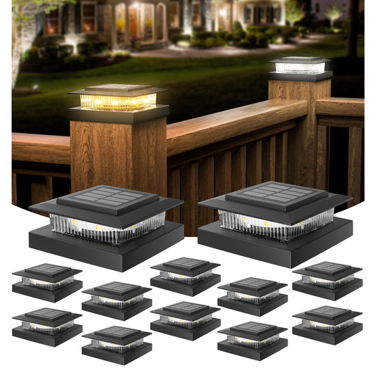 Rynx | Aponuo Solar Post Cap Light For 4X4 Fence Post, Ip64 Waterproof Led Outdoor Fence, Cap, Garden, Patio, Yard Light With 2 Modes